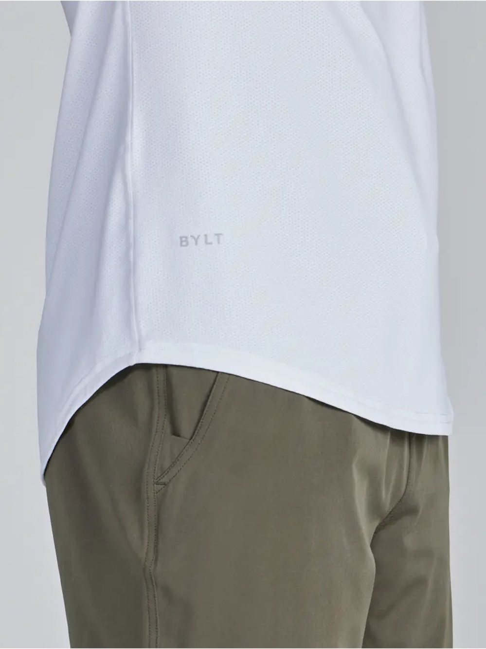 NWT BYLT Pulse Short Sleeve Drop Cut in White - Picture 5 of 12